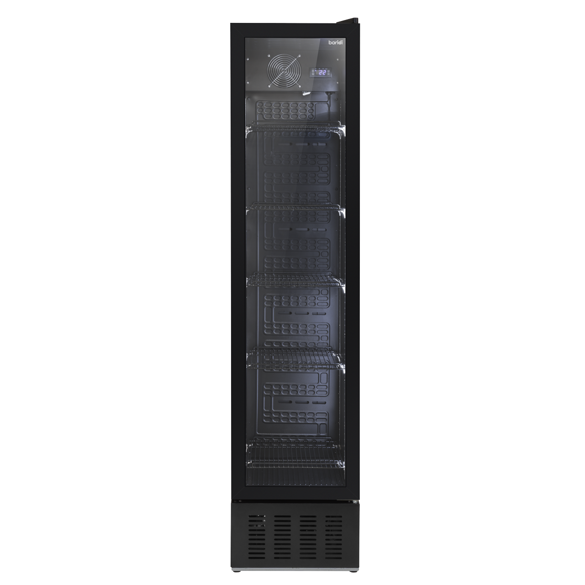 Baridi Tall Drinks Fridge with Digital Controls & Auto Defrost 160L Black (DH440)