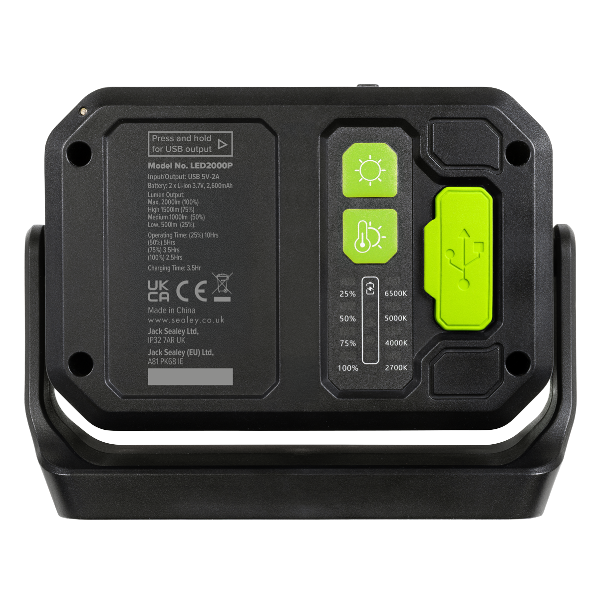 Rechargeable 360° Floodlight & Power Bank 2000lm (LED2000P)