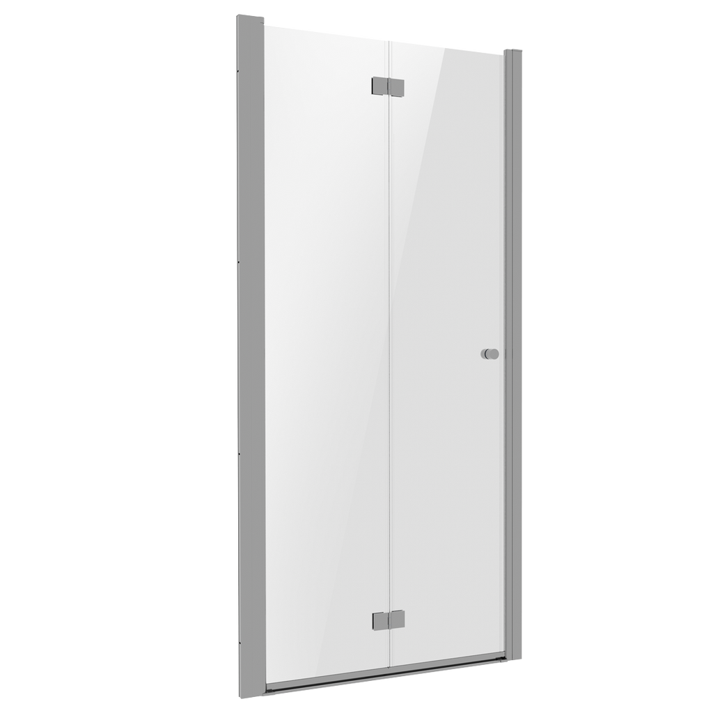 Bi-Fold Shower Door 800 x 1850mm, 6mm Tempered Glass, Reversible - Chrome