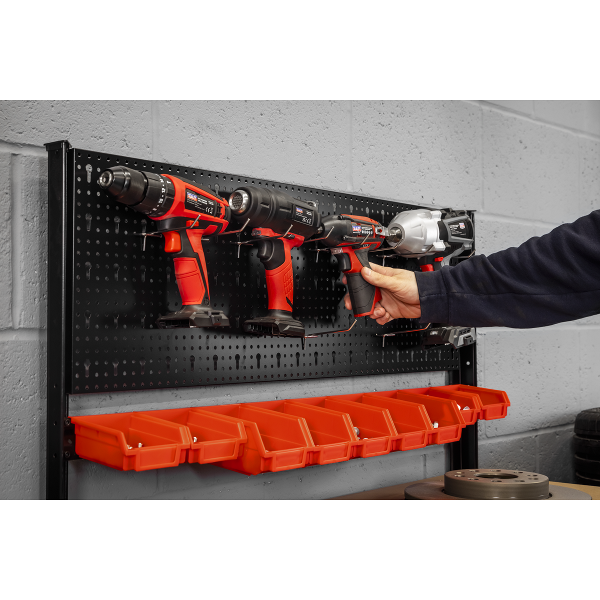 Steel Workbench with Pegboard 1m