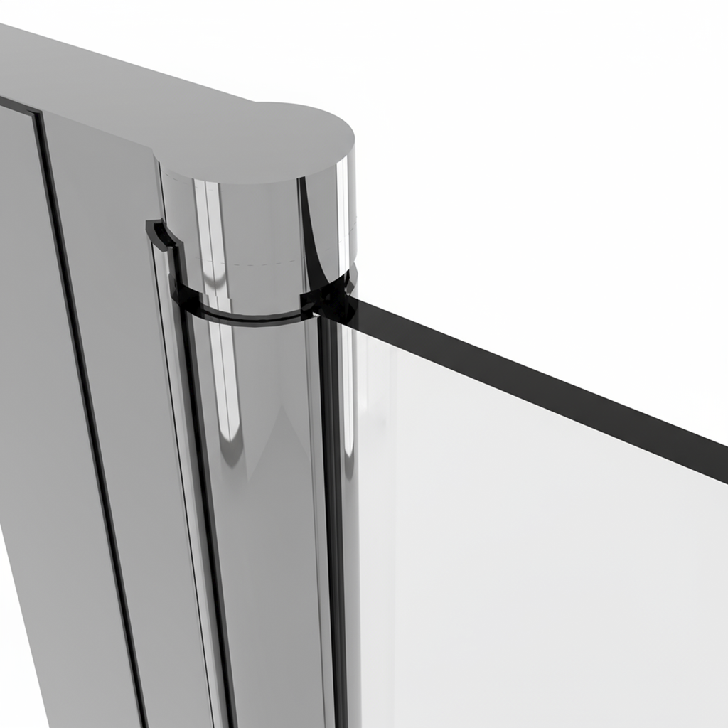 Bi-Fold Shower Door 800 x 1850mm, 6mm Tempered Glass, Reversible - Chrome