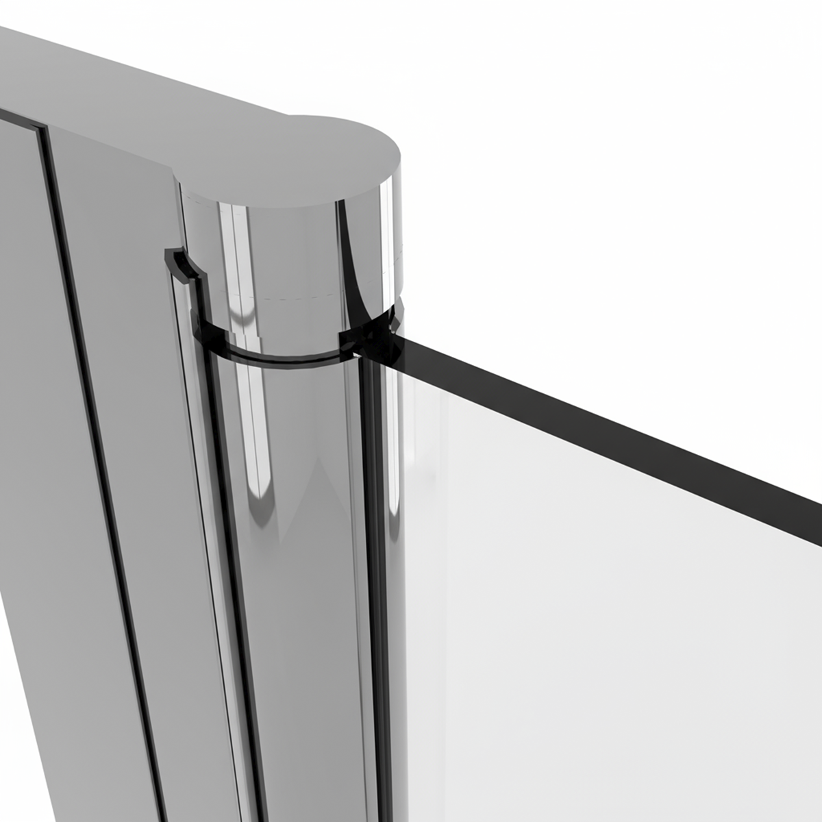 Bi-Fold Shower Door 800 x 1850mm, 6mm Tempered Glass, Reversible - Chrome