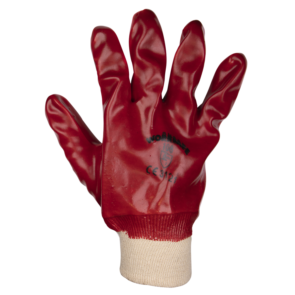 Worksafe® PVC Knit Wrist Gloves, Large - Pack of 12 Pairs
