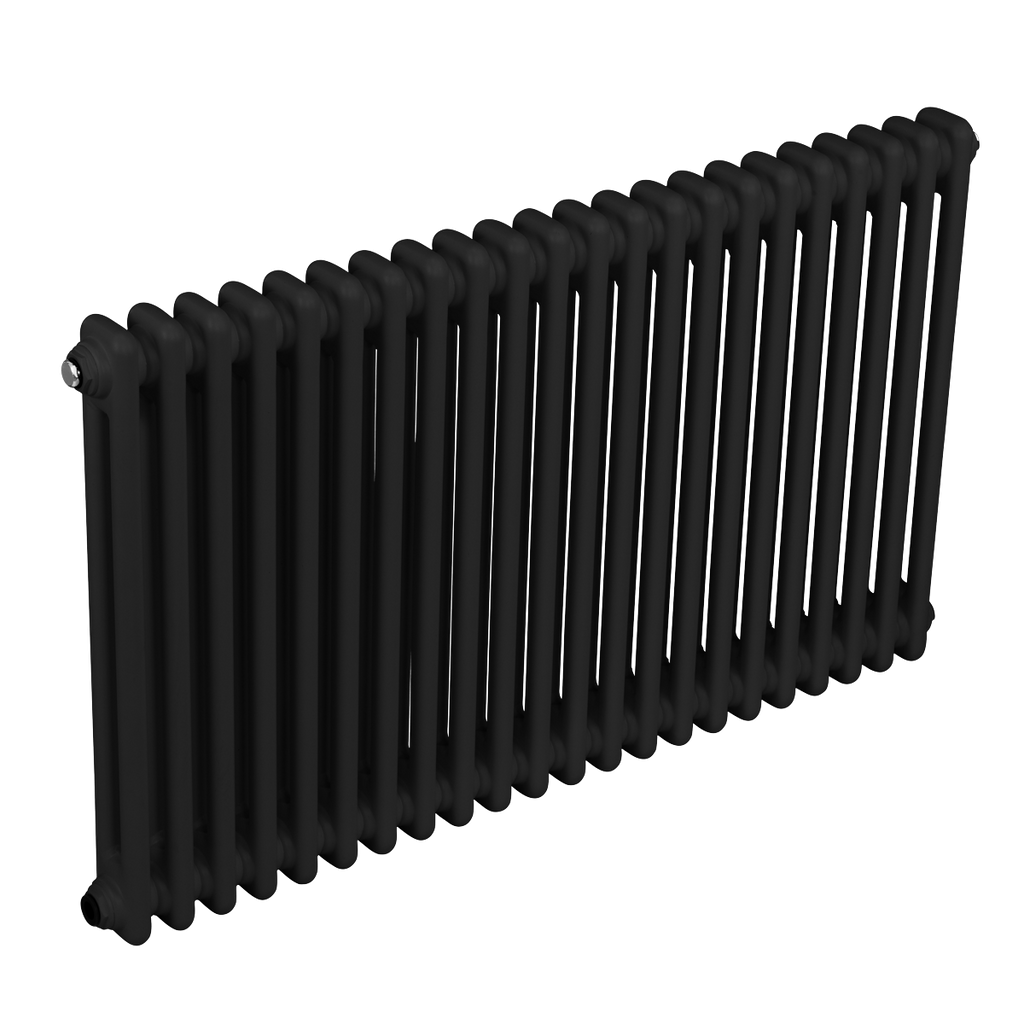 Baridi Horizontal Traditional 2 Column Radiator 600 x 1012mm – Black