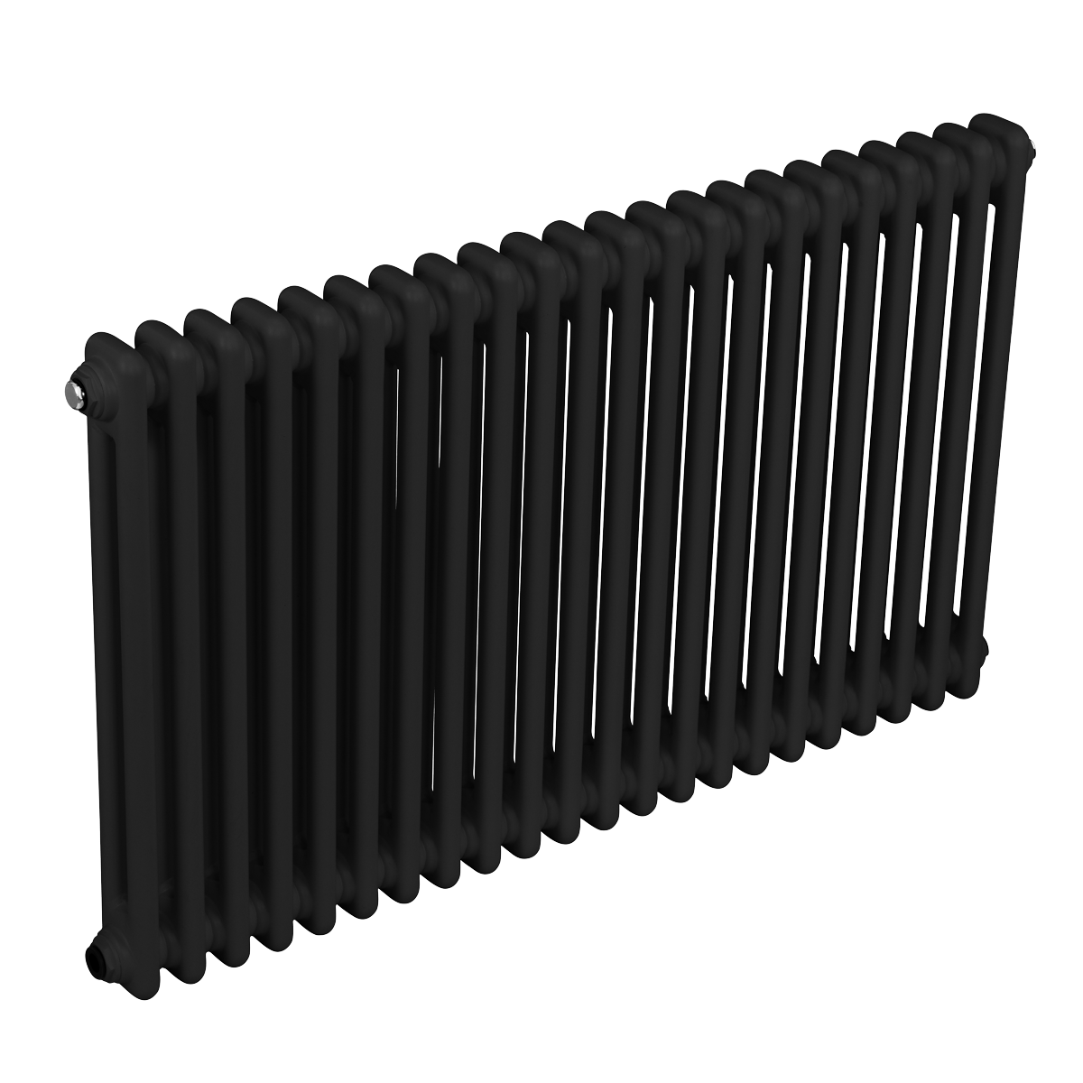 Baridi Horizontal Traditional 2 Column Radiator 600 x 1012mm – Black