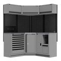 Superline PRO® Black Edition Corner Storage System with Stainless Steel Worktop 1.54m (APMSBESTACK06SS)