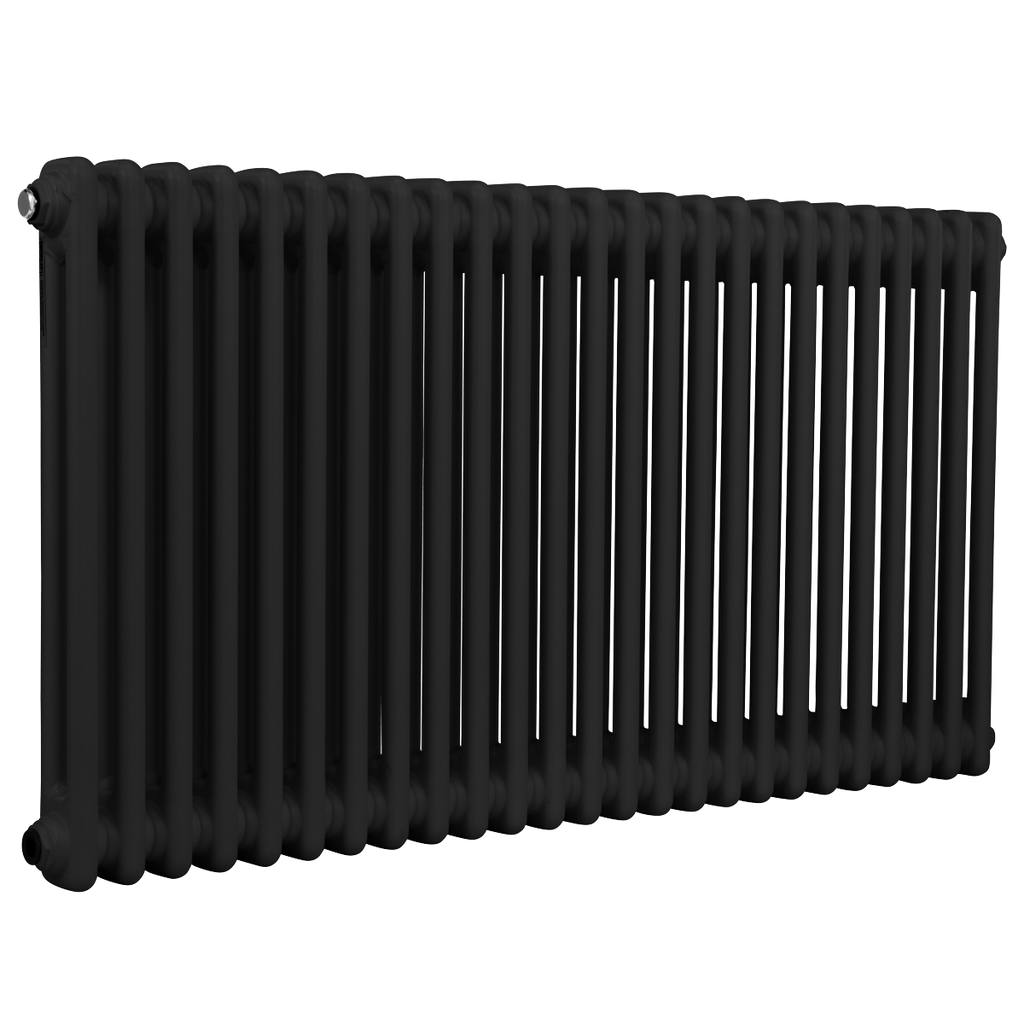 Baridi Horizontal Traditional 2 Column Radiator 600 x 1147mm – Black