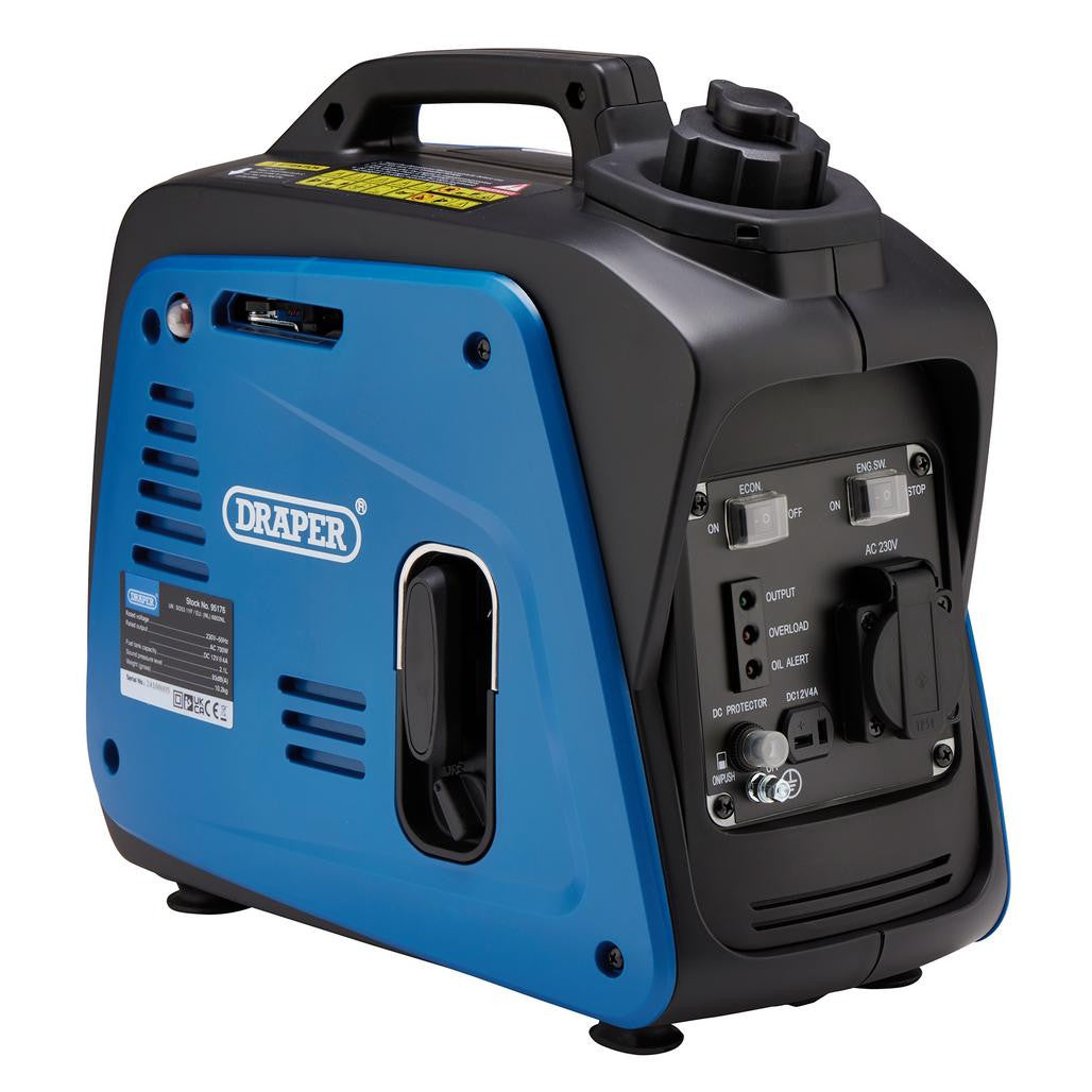 Draper Petrol Inverter Generator, 700W (95176) (Ex-Display)