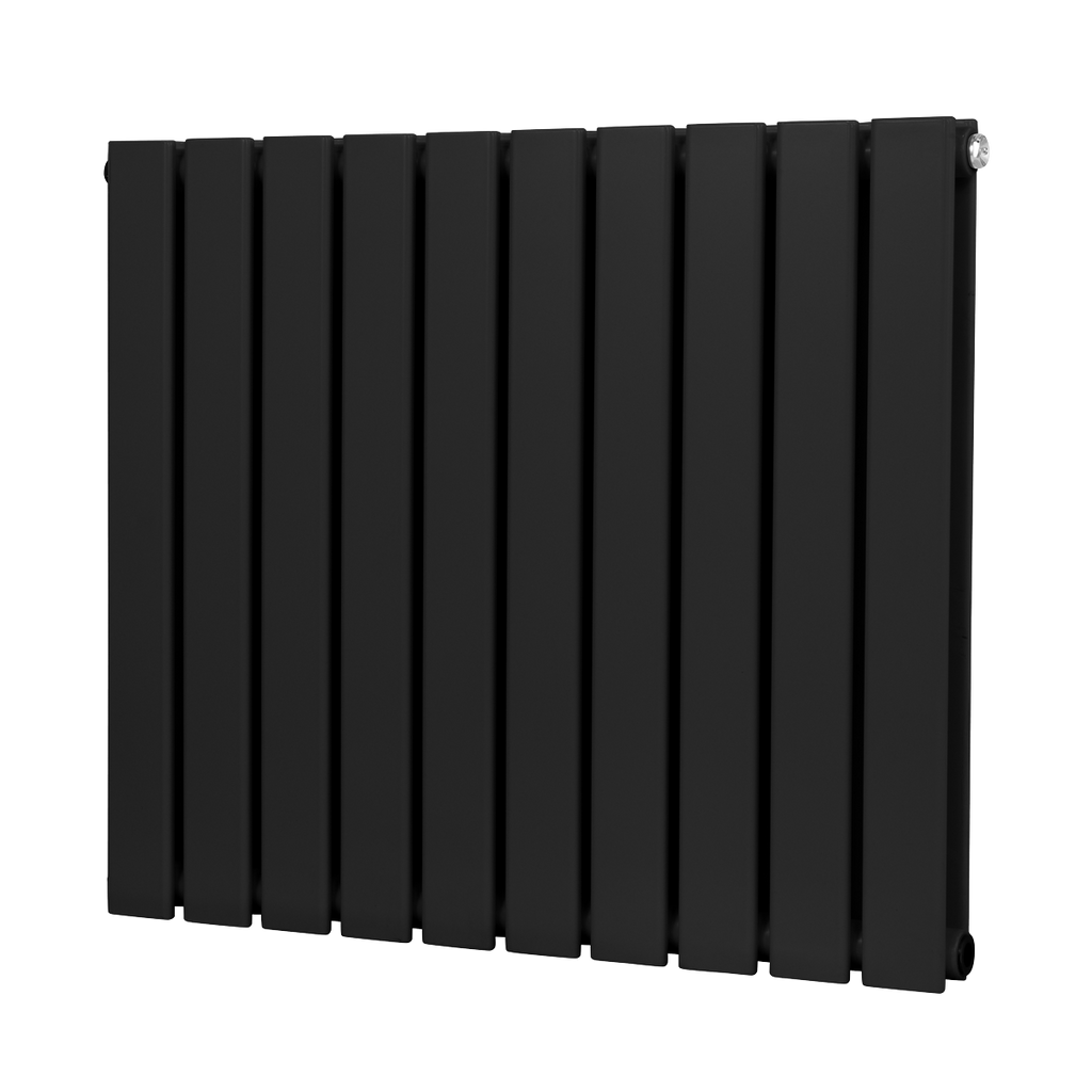 Baridi Horizontal Radiator Contemporary Double Flat Panel Design 600 x 700mm – Black