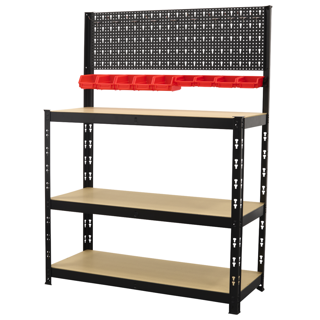 Steel Workbench with Pegboard 1m