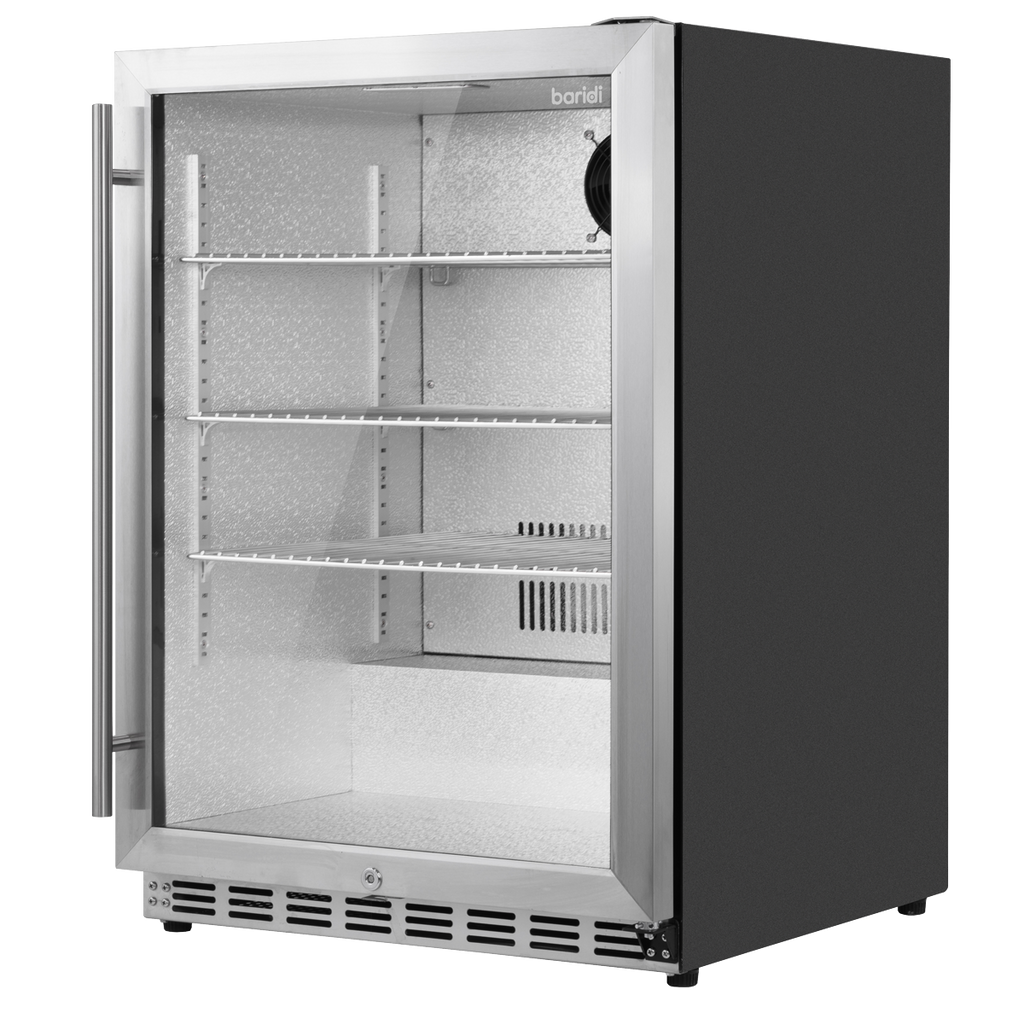 Baridi Outdoor Drinks Fridge with Triple Glazed Door & Lock 150L Stainless Steel (DH439)