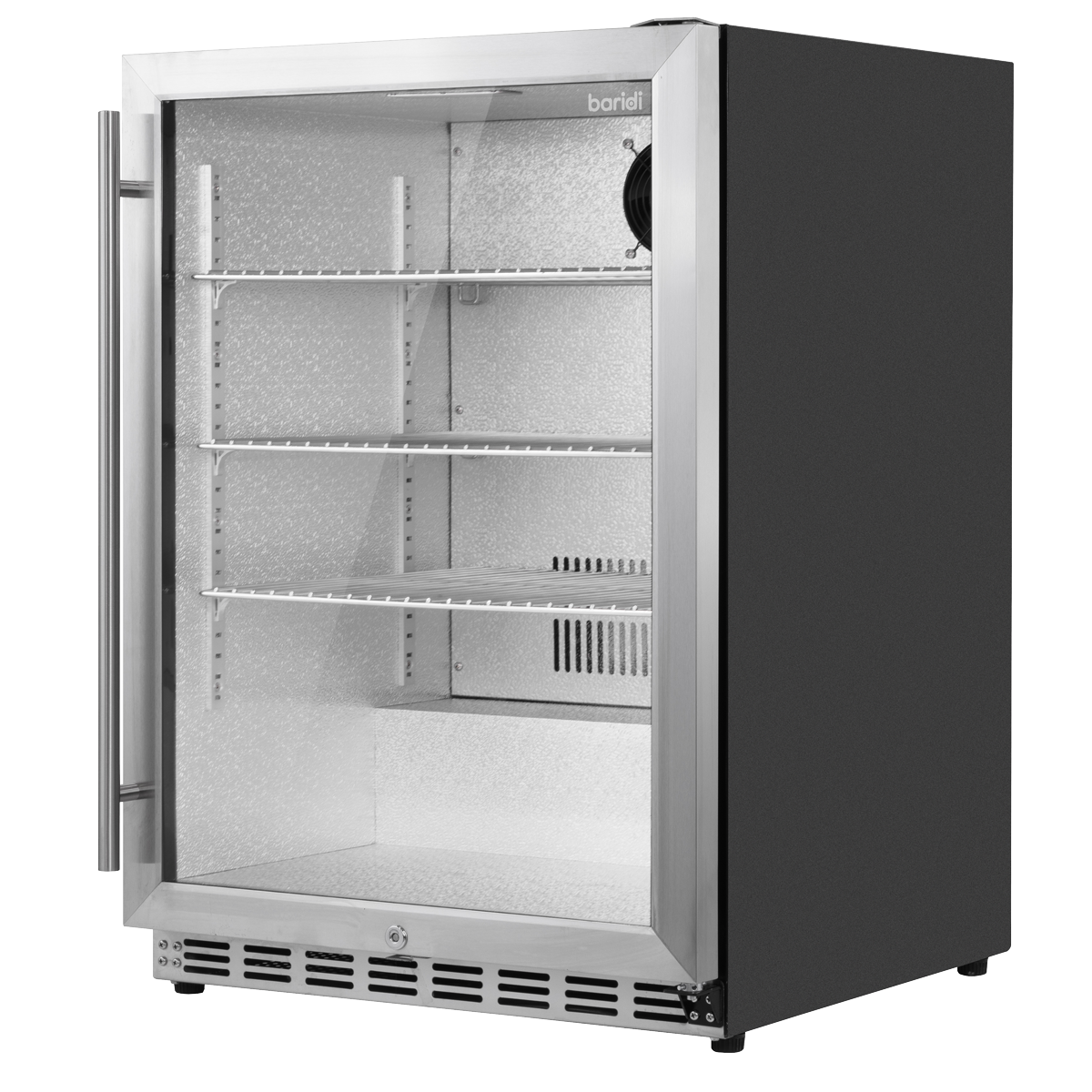 Baridi Outdoor Drinks Fridge with Triple Glazed Door & Lock 150L Stainless Steel (DH439)