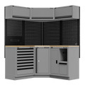 Superline PRO® Black Edition Corner Storage System with Rubber Wood Worktop 1.54m (APMSBESTACK06W)
