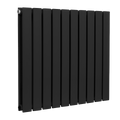 Baridi Horizontal Radiator Contemporary Double Flat Panel Design 600 x 700mm – Black