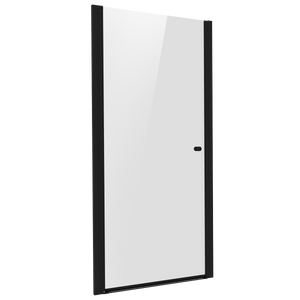 Pivot Shower Door 800 x 1850mm, 6mm Tempered Glass, Reversible - Black
