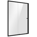 Sliding Shower Door 1200 x 1850mm, 6mm Tempered Glass, Reversible - Black