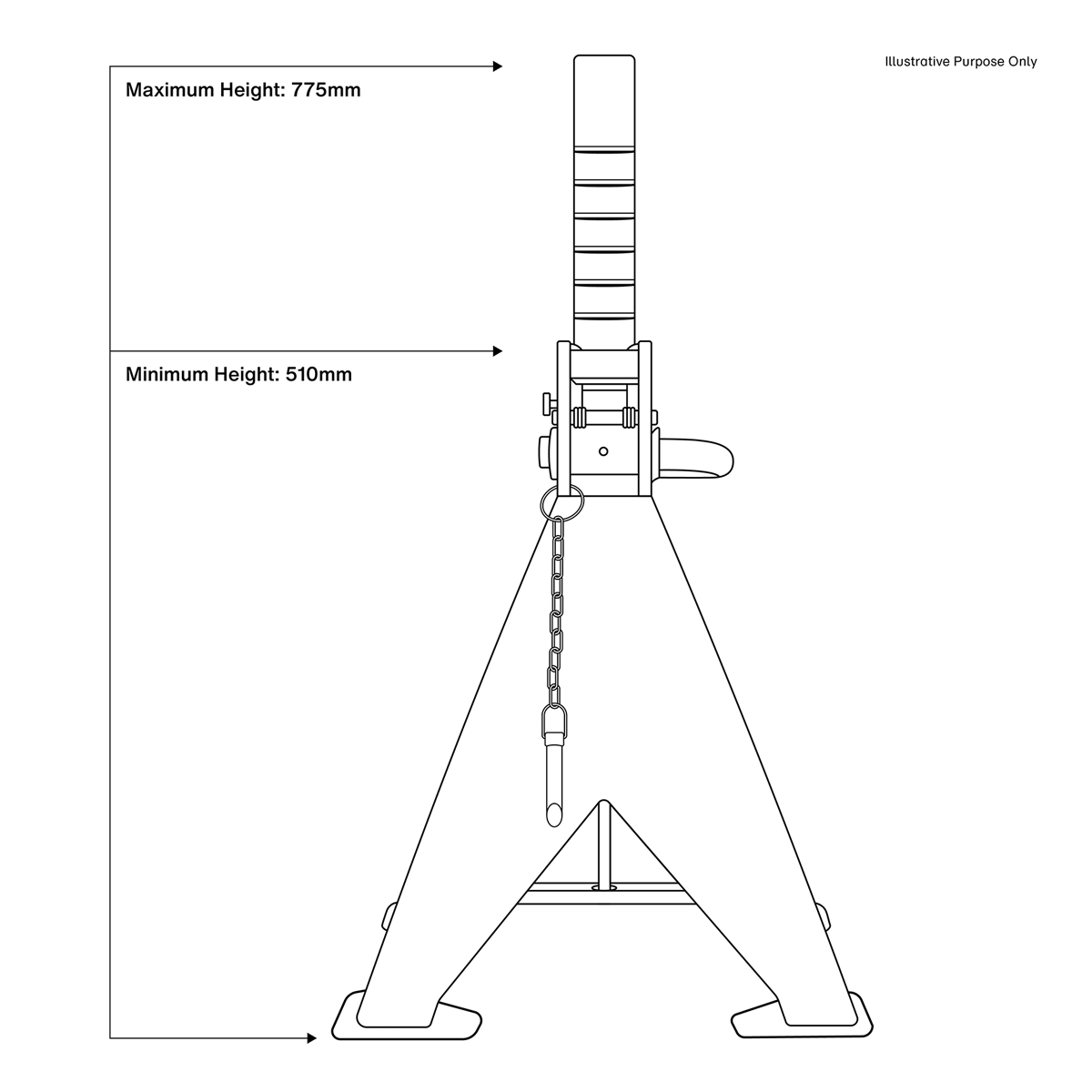 Sealey AAS10000 Auto Rise Ratchet Axle Stands (Pair), 10 Tonne Capacity