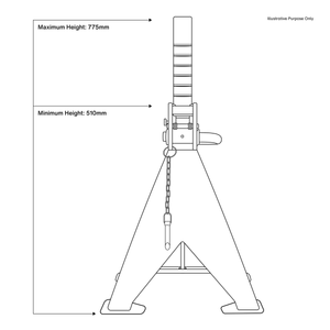 Sealey AAS10000 Auto Rise Ratchet Axle Stands (Pair), 10 Tonne Capacity