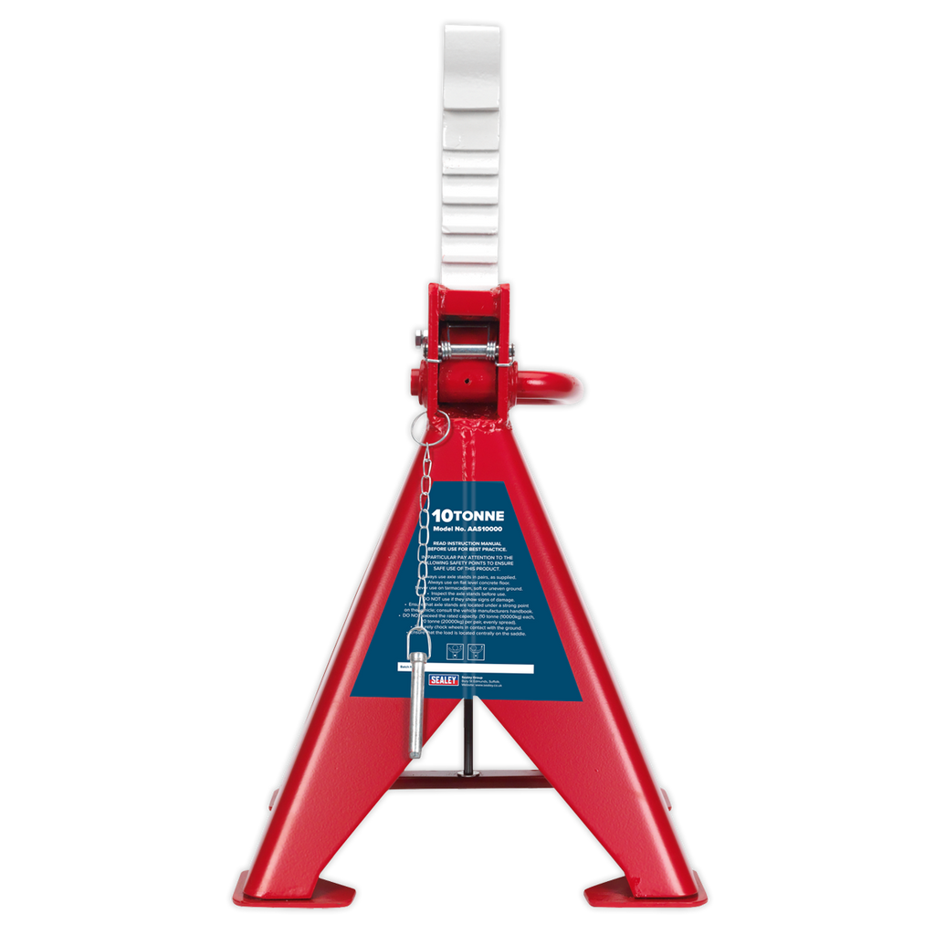 Sealey AAS10000 Auto Rise Ratchet Axle Stands (Pair), 10 Tonne Capacity