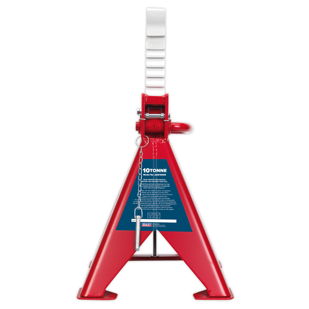 Sealey AAS10000 Auto Rise Ratchet Axle Stands (Pair), 10 Tonne Capacity