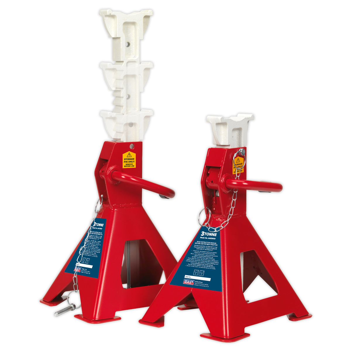 Auto Rise Ratchet Axle Stands, 3 Tonne Capacity per Stand (AAS3000)