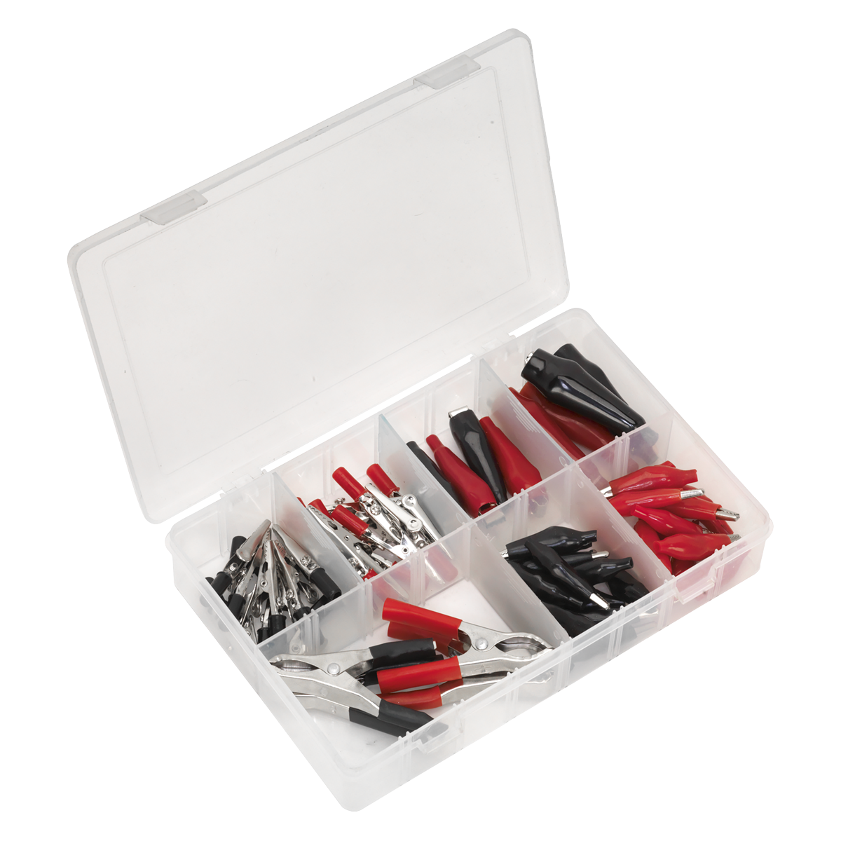 Crocodile Clip Assortment 60pc - Black & Red