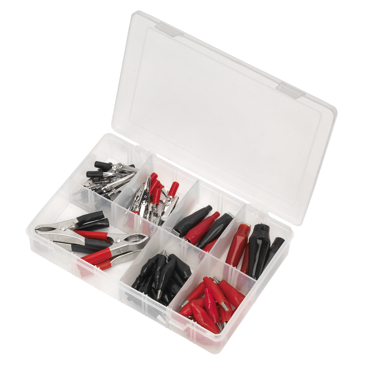 Crocodile Clip Assortment 60pc - Black & Red