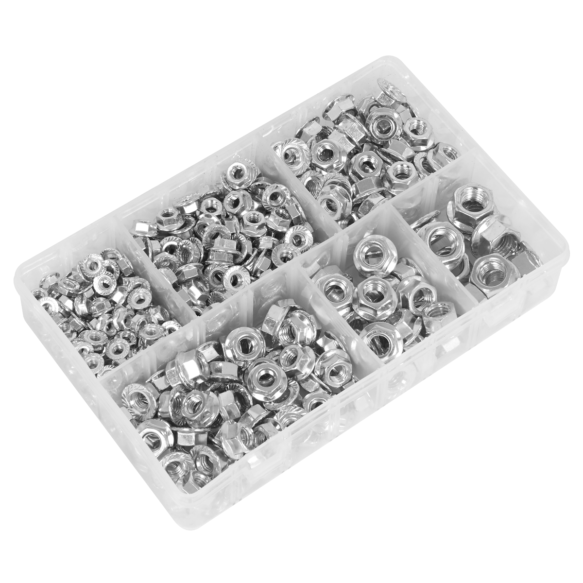 Serrated Flange Nut Assortment M5-M12 390pc