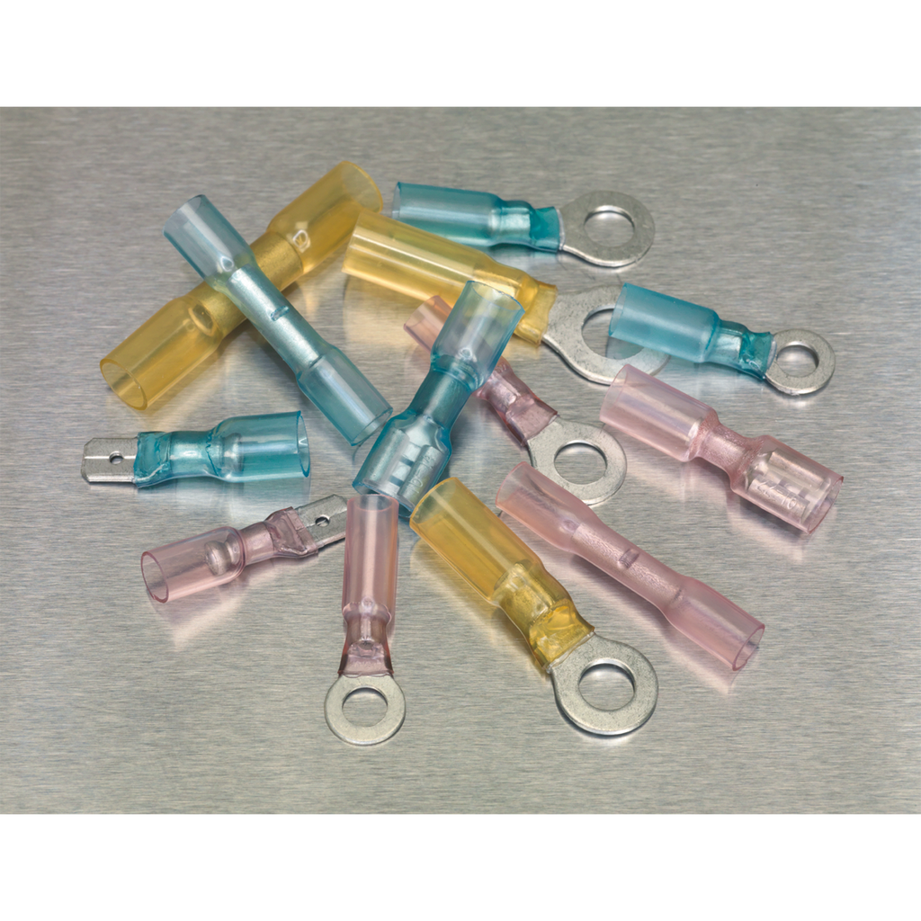 Adhesive Lined Heat Shrink Terminal Assortment 142pc - Blue,