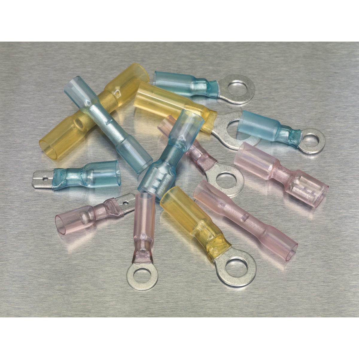 Adhesive Lined Heat Shrink Terminal Assortment 142pc - Blue,