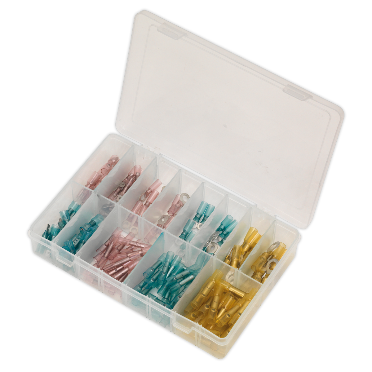 Adhesive Lined Heat Shrink Terminal Assortment 142pc - Blue,