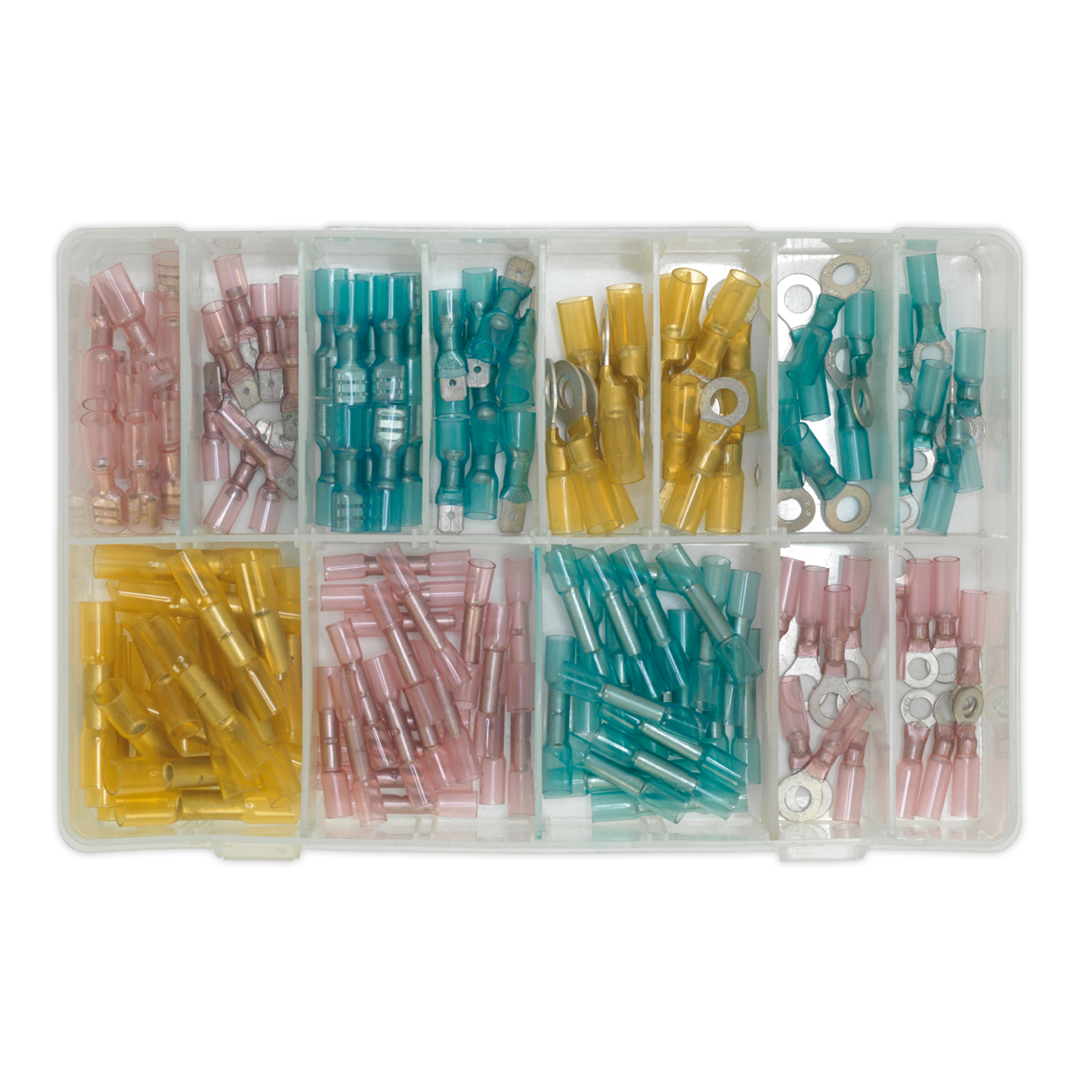Adhesive Lined Heat Shrink Terminal Assortment 142pc - Blue,