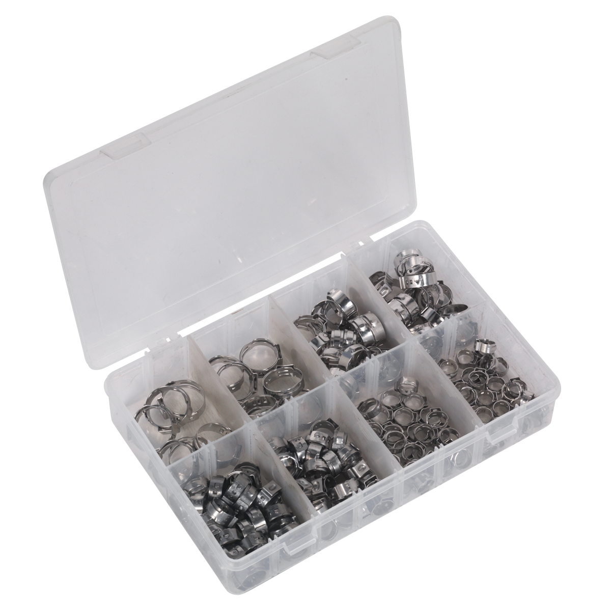 Stainless Steel O-Clip Single Ear Assortment 160pc