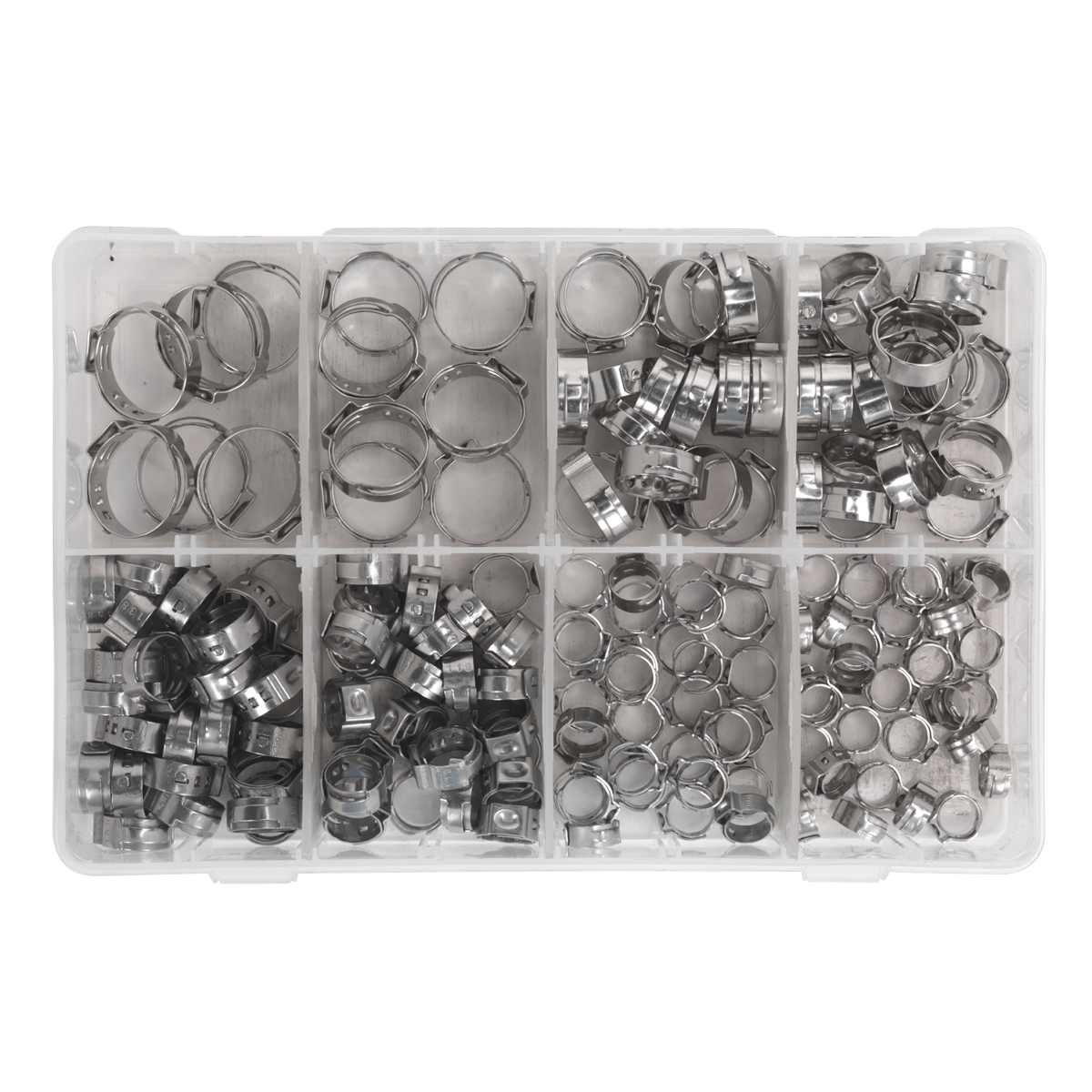 Stainless Steel O-Clip Single Ear Assortment 160pc