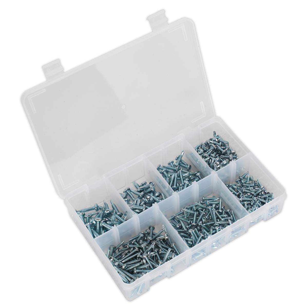 Zinc Plated Self-Drilling Pan Head Phillips Screw Assortment 500pc