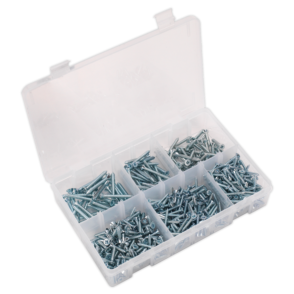 Zinc Plated Self-Tapping Countersunk Pozi Screw Assortment 5
