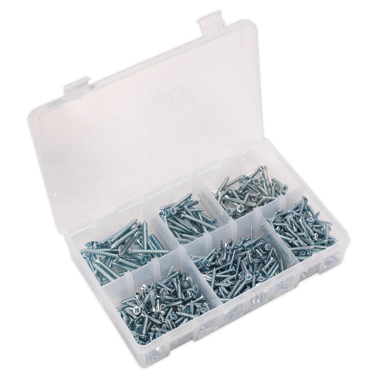 Zinc Plated Self-Tapping Countersunk Pozi Screw Assortment 510pc - DIN 7982