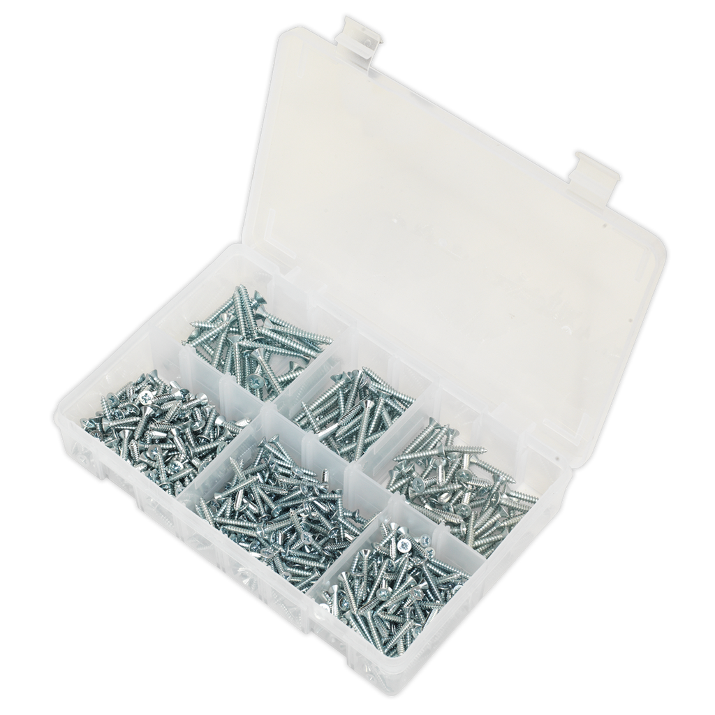 Zinc Plated Self-Tapping Countersunk Pozi Screw Assortment 5