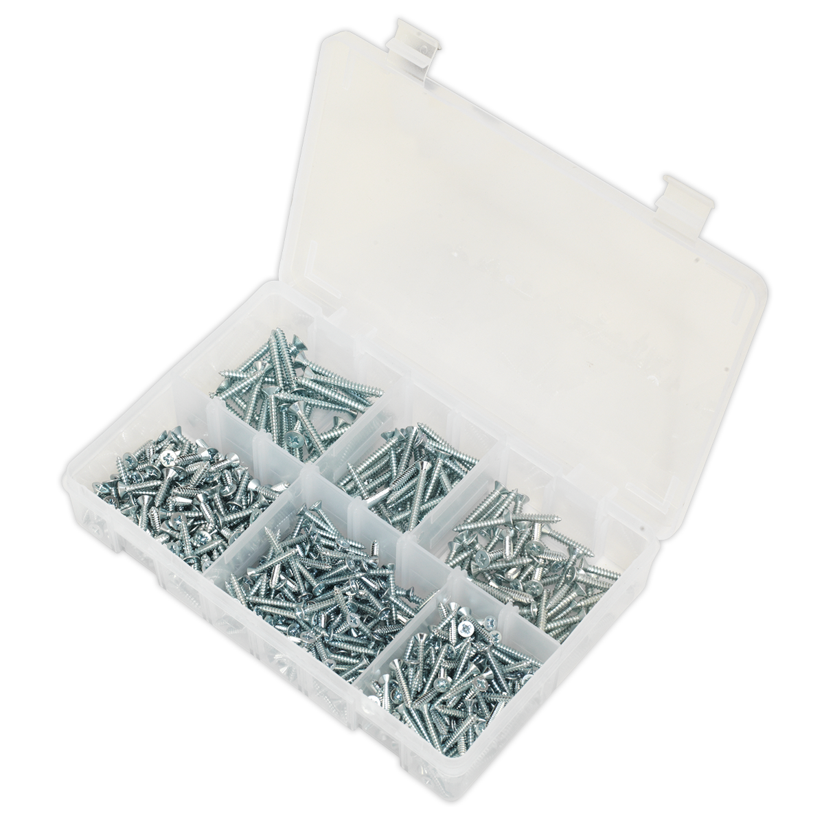 Zinc Plated Self-Tapping Countersunk Pozi Screw Assortment 510pc - DIN 7982