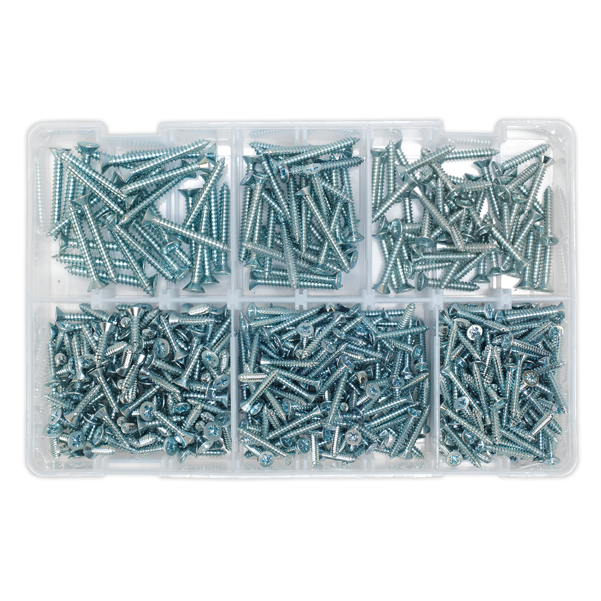 Zinc Plated Self-Tapping Countersunk Pozi Screw Assortment 5