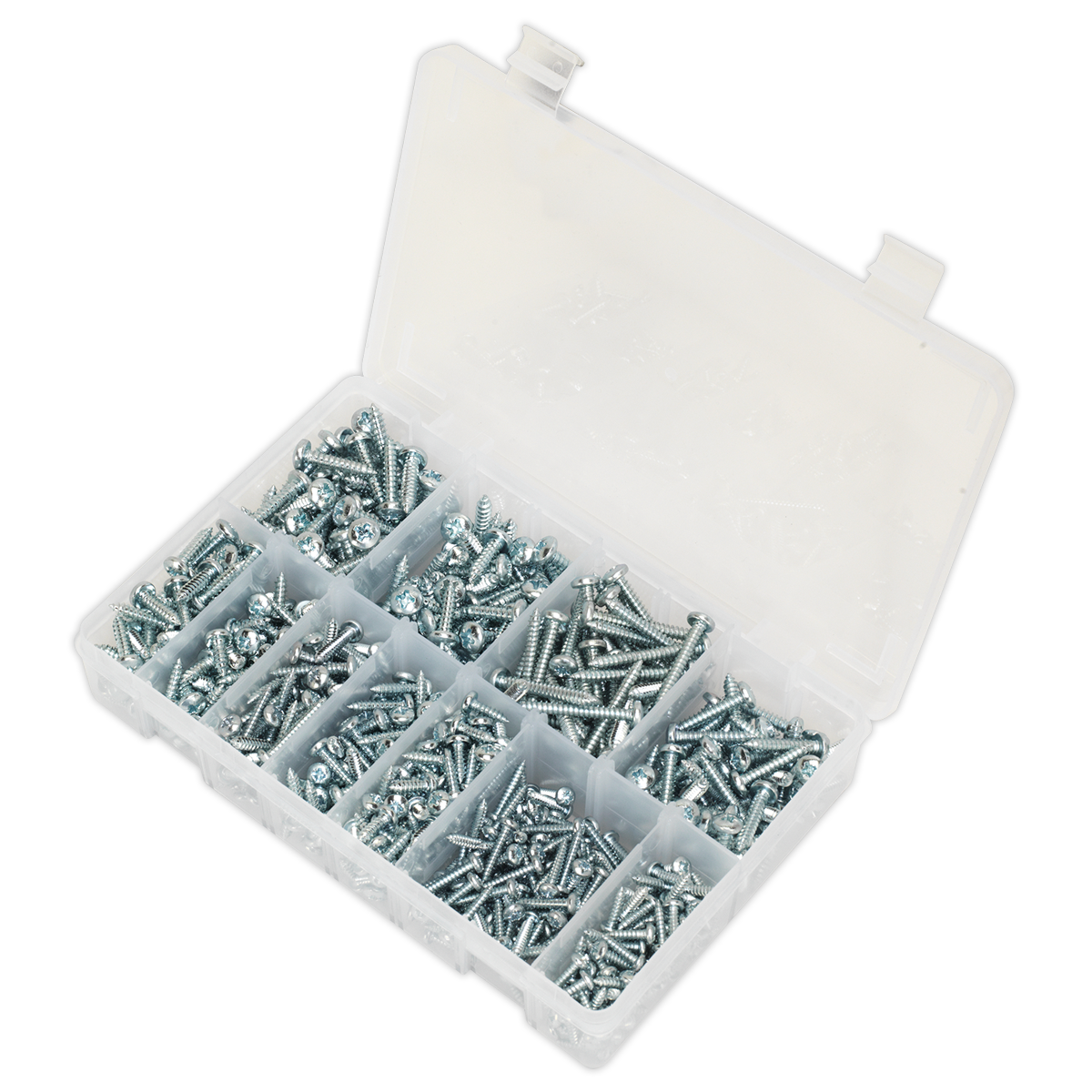 Zinc Plated Self-Tapping Pan Head Pozi Screw Assortment 700p