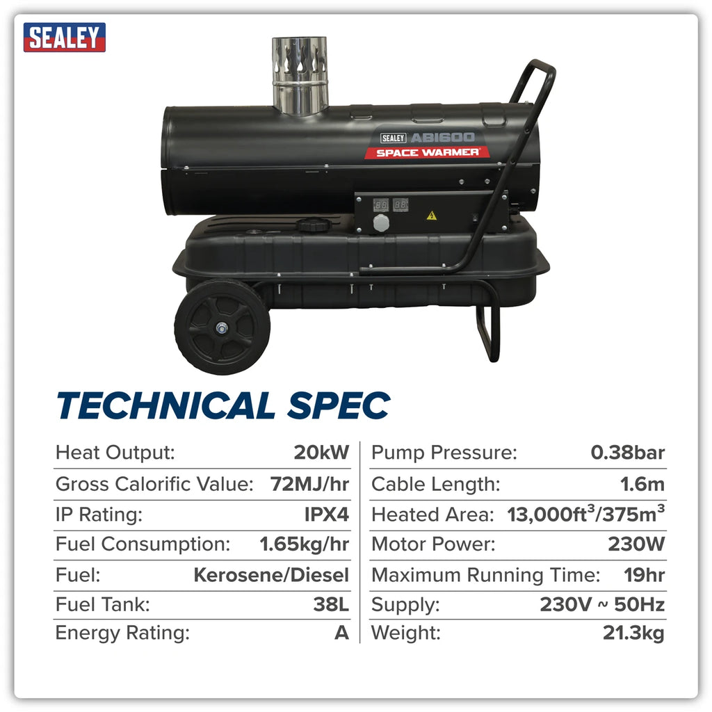 Space Warmer® Indirect Kerosene/Diesel Heater, 68,000Btu/hr (ABI600)