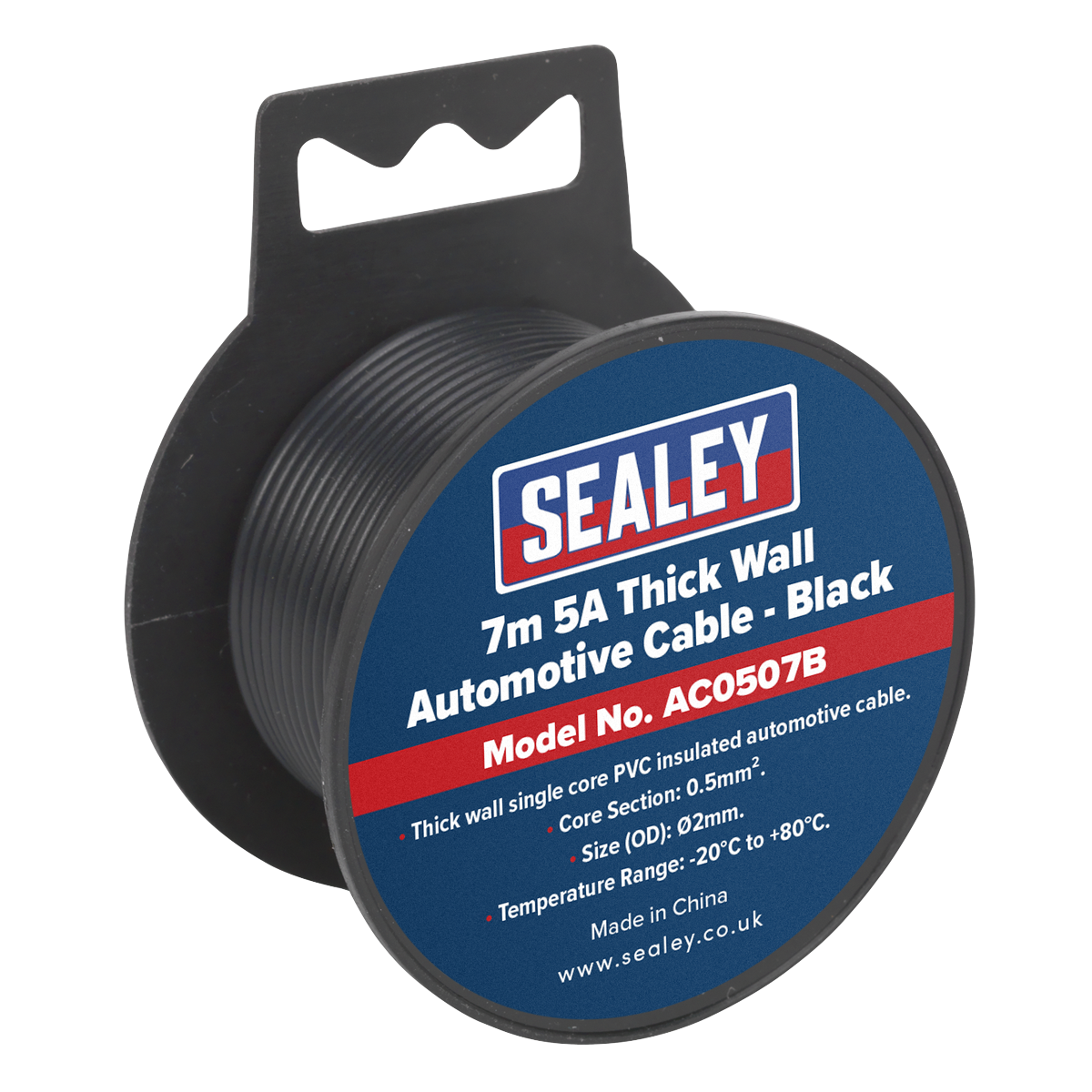 5A Thick Wall Automotive Cable 7m - Black