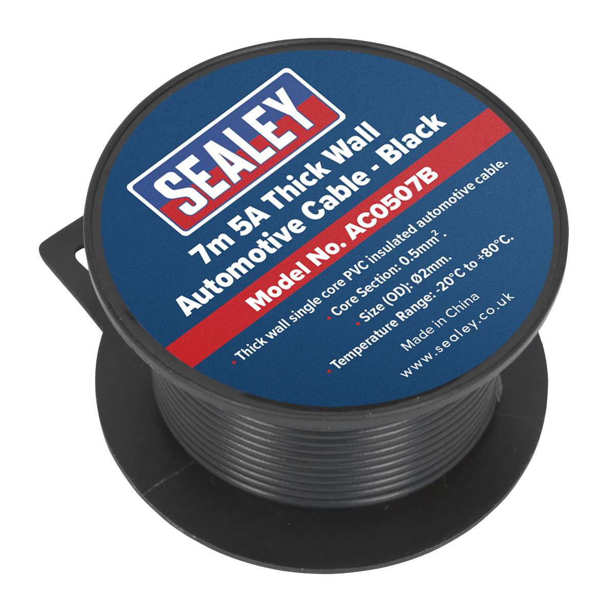 5A Thick Wall Automotive Cable 7m - Black
