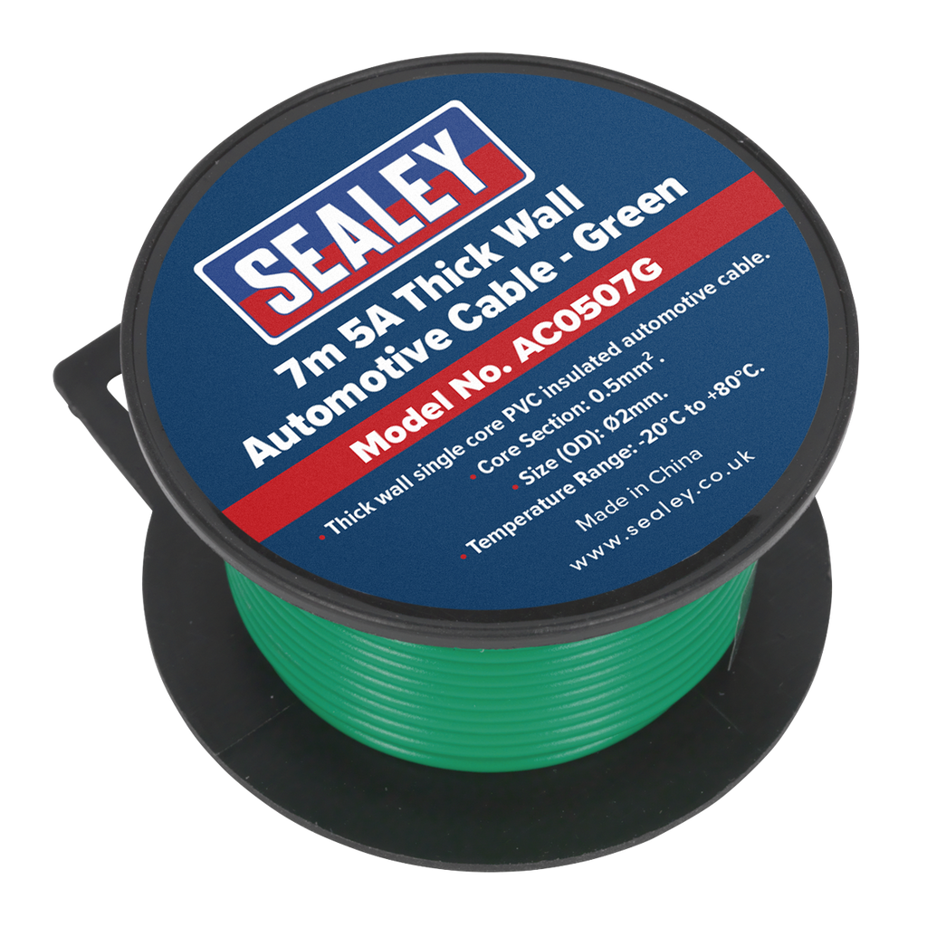 5A Thick Wall Automotive Cable 7m - Green