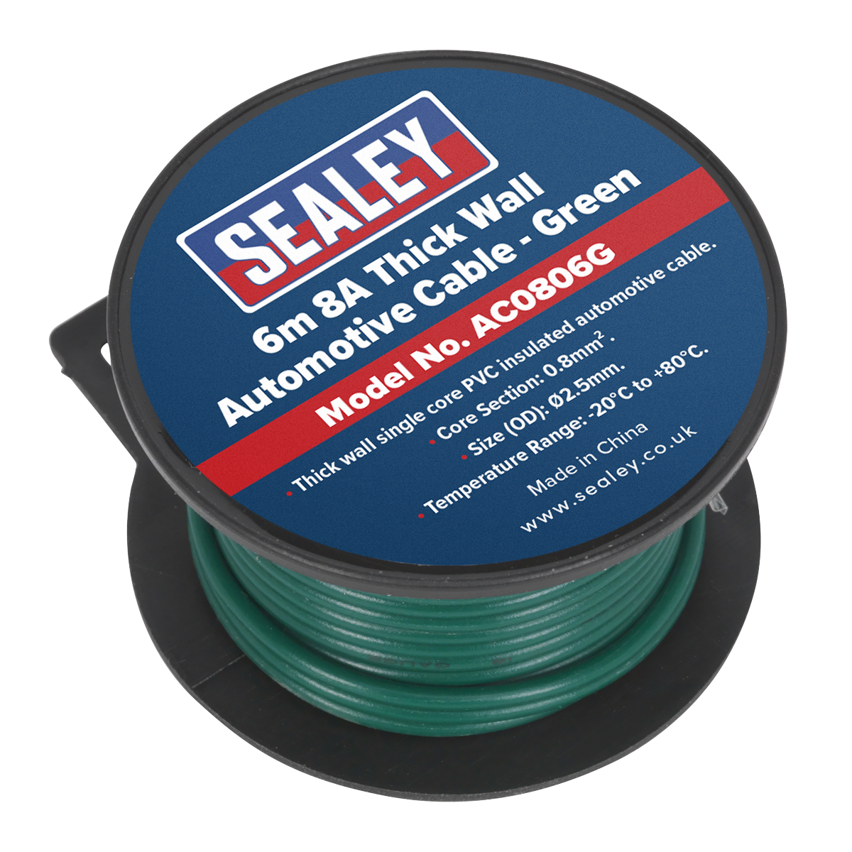 8A Thick Wall Automotive Cable 6m - Green