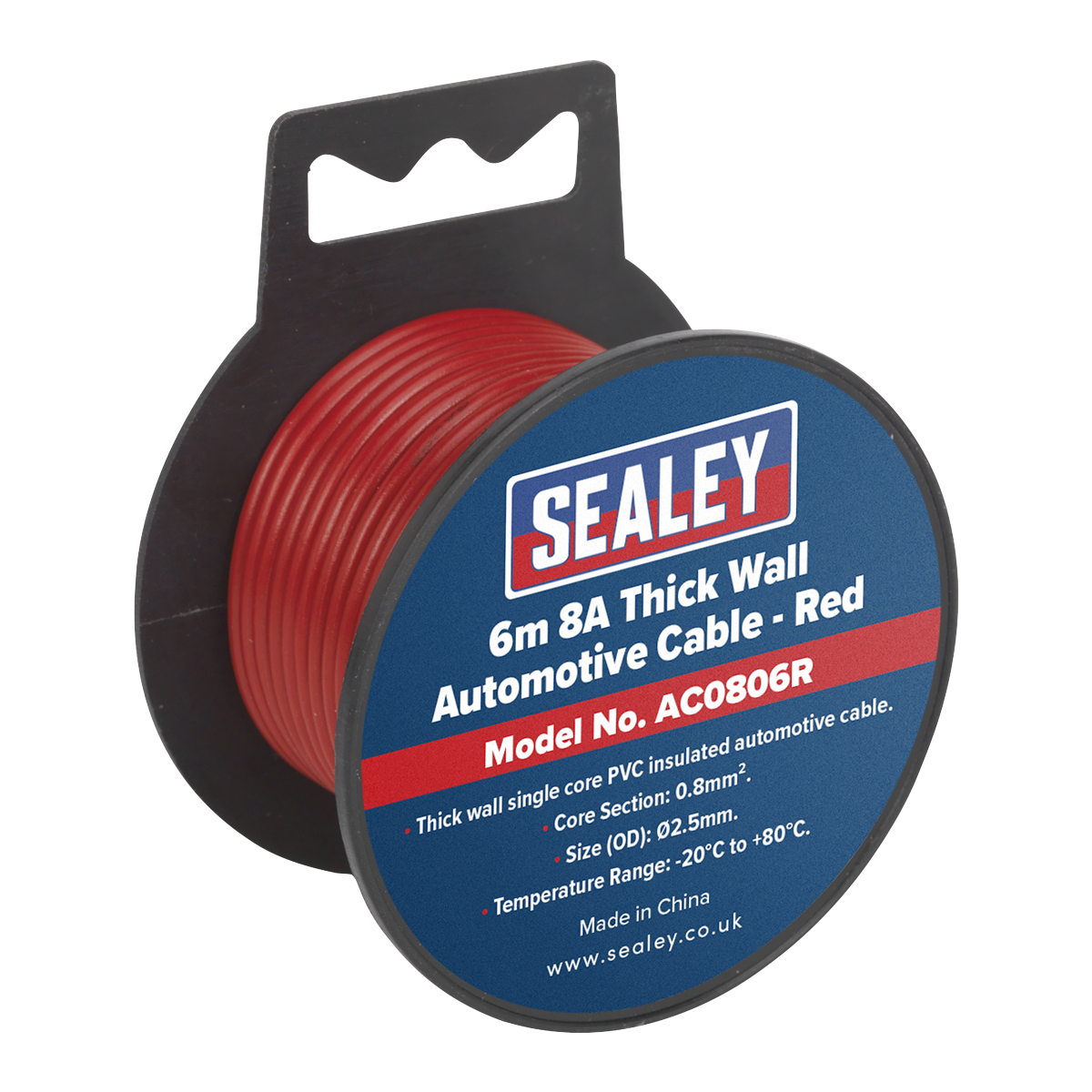 8A Thick Wall Automotive Cable 6m - Red