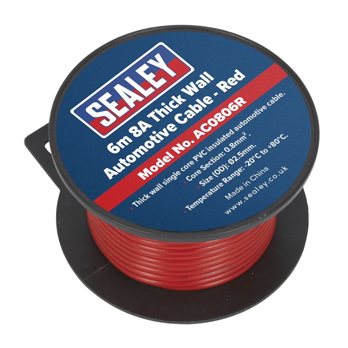 8A Thick Wall Automotive Cable 6m - Red