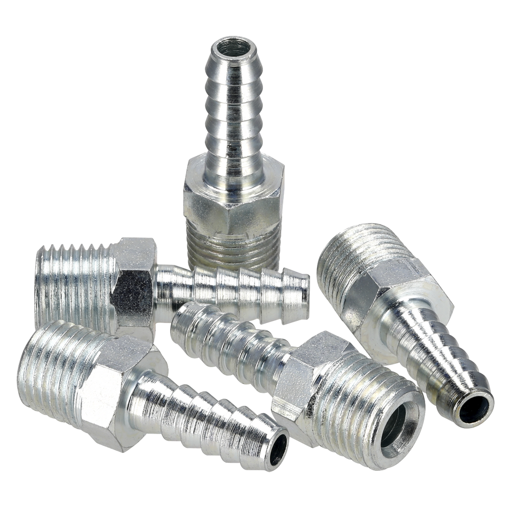 PCL Screwed Tailpiece Male 1/4"BSPT - 1/4" Hose - Pack of 5