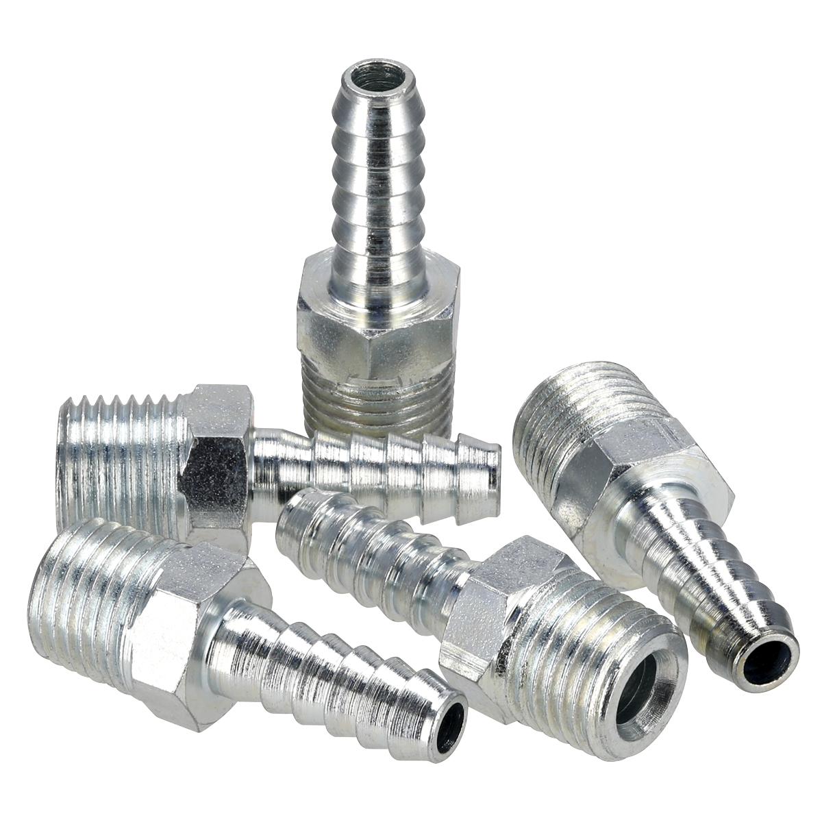 PCL Screwed Tailpiece Male 1/4"BSPT - 1/4" Hose - Pack of 5